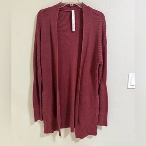 Lululemon Open Front Cardigan Burgundy M/L